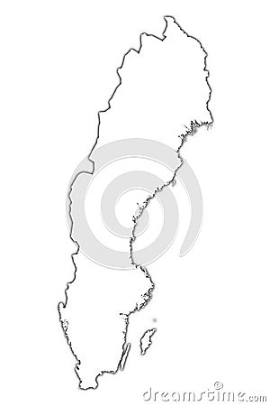 Sweden Outline Map With Shadow Royalty Free Stock Photo - Image: 3998255
