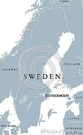 Sweden political map Vector Illustration