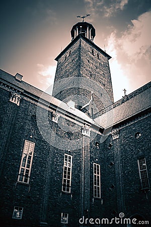 Sweden, Stockholm - Town Hall - Old Tower Stock Photo