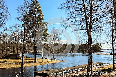 Sweden, Varmland, Berglags Canal with a lock system for the transport of ships Stock Photo