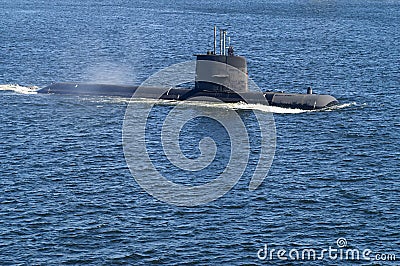 Swedish attack submarine HMS Uppland Stock Photo