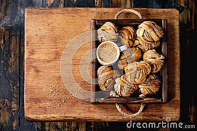 Swedish cardamom buns Kanelbulle Stock Photo