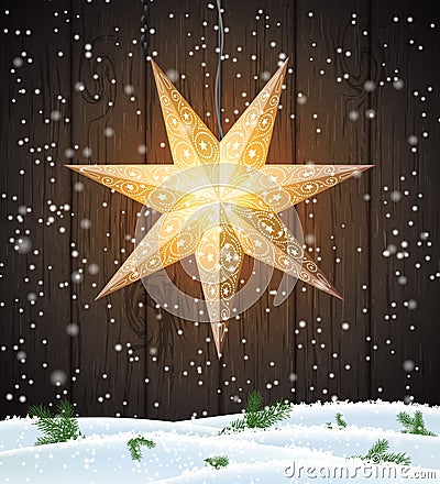 Swedish Christmas star, seasonal shining window decoration Vector Illustration