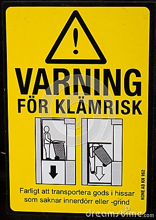 Swedish danger sign Stock Photo