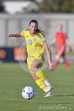 Swedish female football player - Pauline Hammarlund Editorial Stock Photo