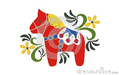 Swedish Folk Art Dala Horse Stock Photo