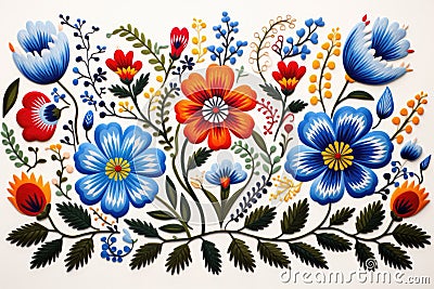 Swedish folk embroidery design Stock Photo