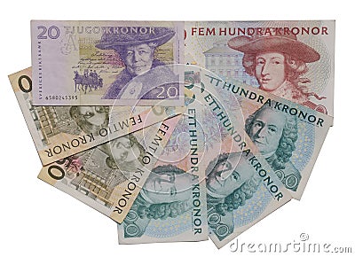 Swedish kronor banknotes Stock Photo