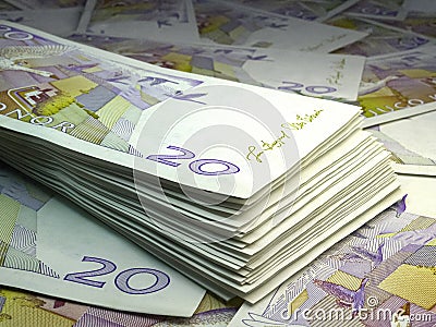 Swedish money. Swedish krona banknotes. 20 SEK kronor bills Stock Photo