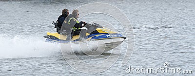 Swedish Police watercraft at high speed Editorial Stock Photo