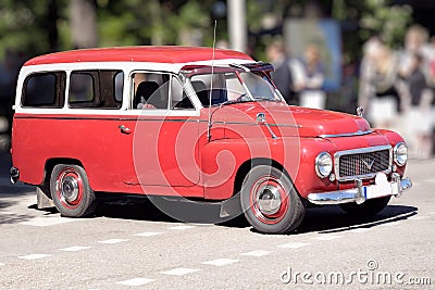 Swedish retro car Stock Photo