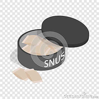 Swedish snus, chewing tobacco isometric icon Vector Illustration