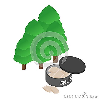 Swedish snus icon, isometric style Vector Illustration