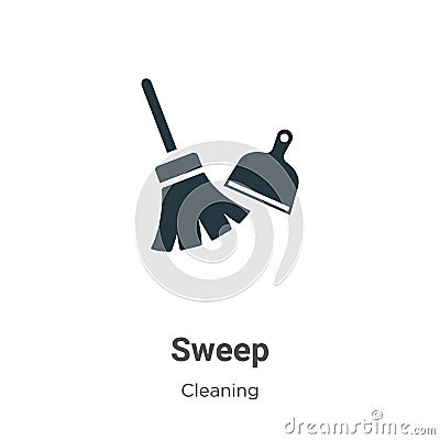 Sweep vector icon on white background. Flat vector sweep icon symbol sign from modern cleaning collection for mobile concept and Vector Illustration