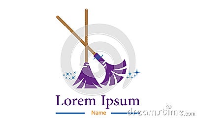 Sweeper Logo Design Cleaning And Maintenance Logo and vector Template,. Interior, housecleaning. Vector Illustration