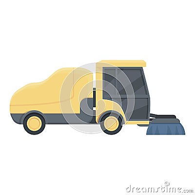 Sweeper truck icon cartoon vector. Street road Vector Illustration