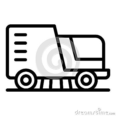 Sweeper vehicle icon outline vector. Street road Vector Illustration