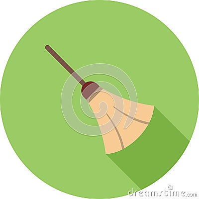 Sweeping Broom Vector Illustration