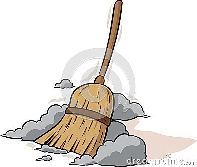 Sweeping Broom Vector Illustration