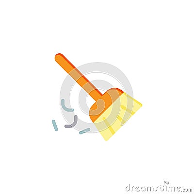 Sweeping broom flat icon Vector Illustration