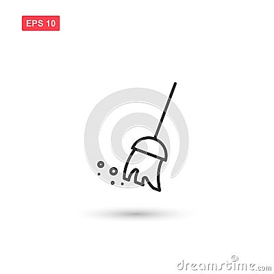 Sweeping broom vector isolated 2 Vector Illustration