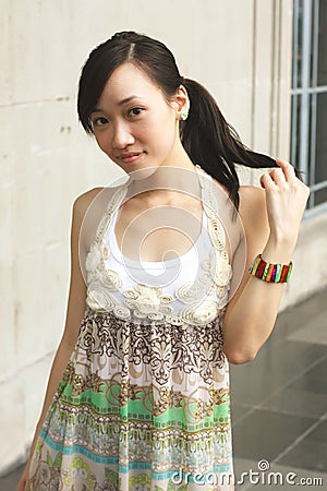 Sweet Asian Girl Stock Photo