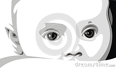 Sweet baby face Vector Illustration