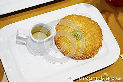 Sweet baklava dessert on plate Stock Photo