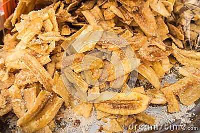 Sweet banana crips Stock Photo