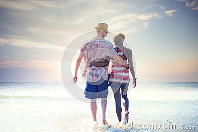 Sweet Beach Summer Holiday Couple Love Concept Stock Photo