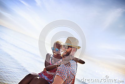 Sweet Beach Summer Holiday Couple Love Concept Stock Photo