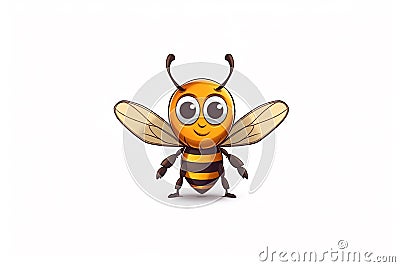 A sweet bee illustration with big eyes Cartoon Illustration