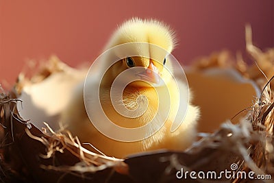 Sweet beginnings Newborn chick portrays cuteness and delicate innocence Stock Photo