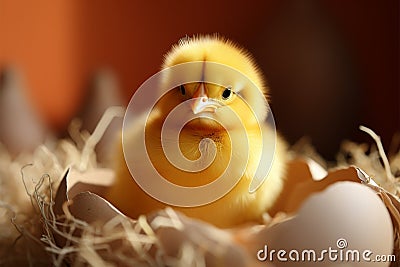 Sweet beginnings Newborn chick portrays cuteness and delicate innocence Stock Photo