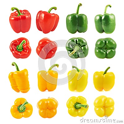 Sweet bell pepper set isolated Stock Photo