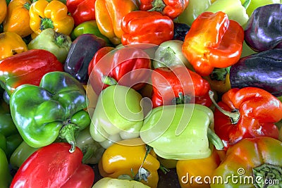 Sweet Bell Peppers Assorted Colors Stock Photo