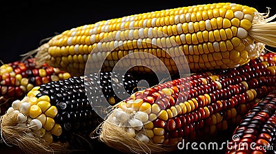 sweet bi color corn Cartoon Illustration