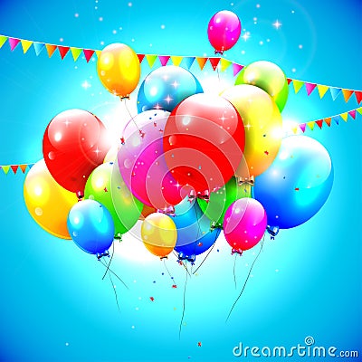 Sweet birthday balloons Vector Illustration