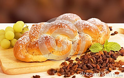 Sweet braided bread Stock Photo