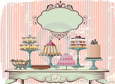 Sweet buffet Vector Illustration