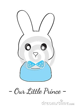 Bunny Illustration, Our Little Prince, Cartoon Bunny Vector Illustration, Cartoon Character Illustration Vector Illustration