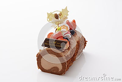 A sweet cake, baked, breadlike food, made with or without shortening, and usually containing flour, sugar Stock Photo