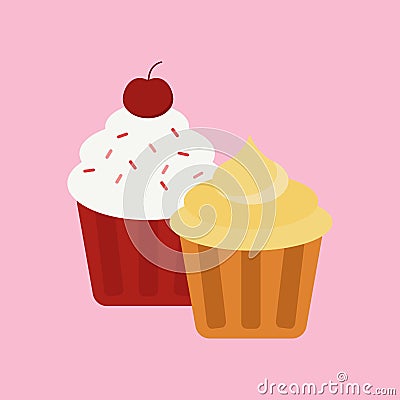 Sweet cake isolated traditional holliday vector illustration dessert baked sugar candy deliciou biscuit kulich cookies Vector Illustration