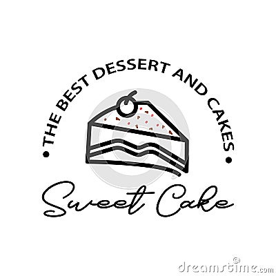 Sweet Cake Logo. Dessert Logo Icon. Illustration vector of Cake logo Vector Illustration