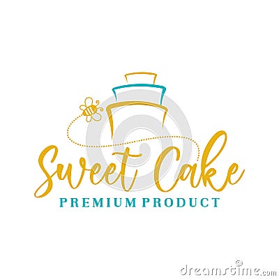 Sweet Cake Logo. Cake Shop Logo Design vector Vector Illustration