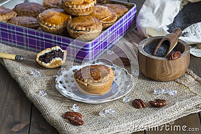 Sweet cakes with poppy seed and nut filling Stock Photo