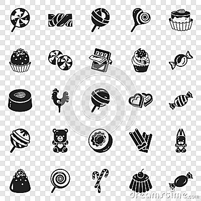 Sweet candy icon set, simple style Vector Illustration