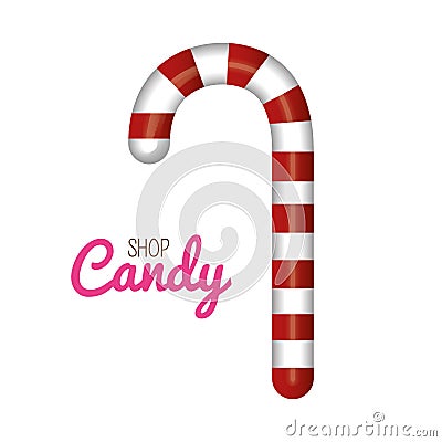 Sweet cane delicious isolated icon Vector Illustration