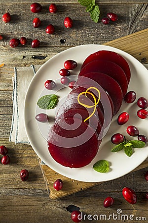 Sweet Canned Cranberry Sauce Stock Photo