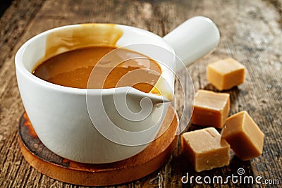 Sweet caramel sauce Stock Photo